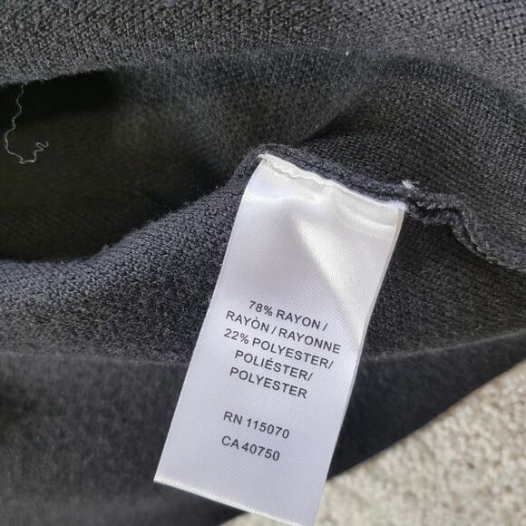 Nina Leonard Georgette Dress Womens XL Black Knit Tie Neck Tiered Flounce Sleeve - Picture 11 of 16